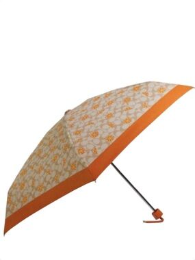 Coach Mini Umbrella In Signature Orange Print